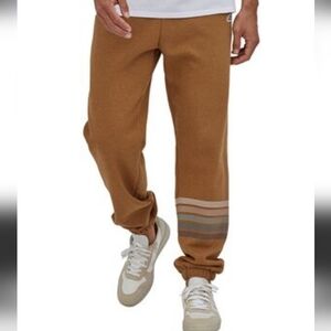 Patagonia Brown Sweatpants with Gray Stripes